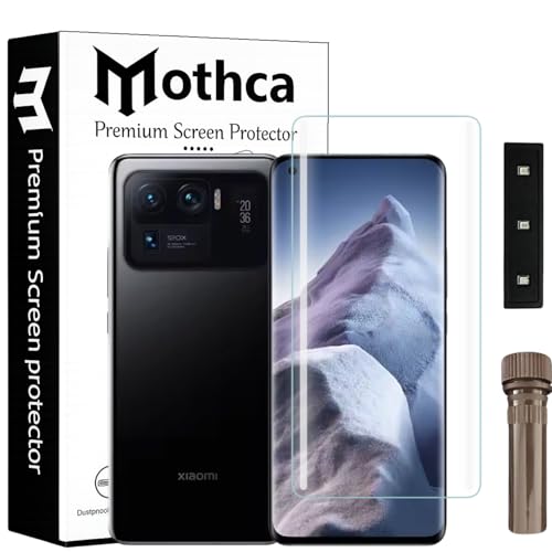Image of Mothca Curved UV Tempered Glass Screen Protector for Mi 11 Ultra /Mi 11 / Mi 11 Pro | Transparent | Pack of 1 | Full Screen Coverage with UV Installation Kit