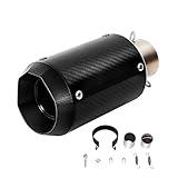 JAYGOVAN 36mm-50mm Motorcycle Exhaust Tips 1.42-2' Exhaust Muffler Silencer Pipe Universal Slip on High Performance Stainless Steel Motorcycle Mufflers for Motor Dirt Bike Black