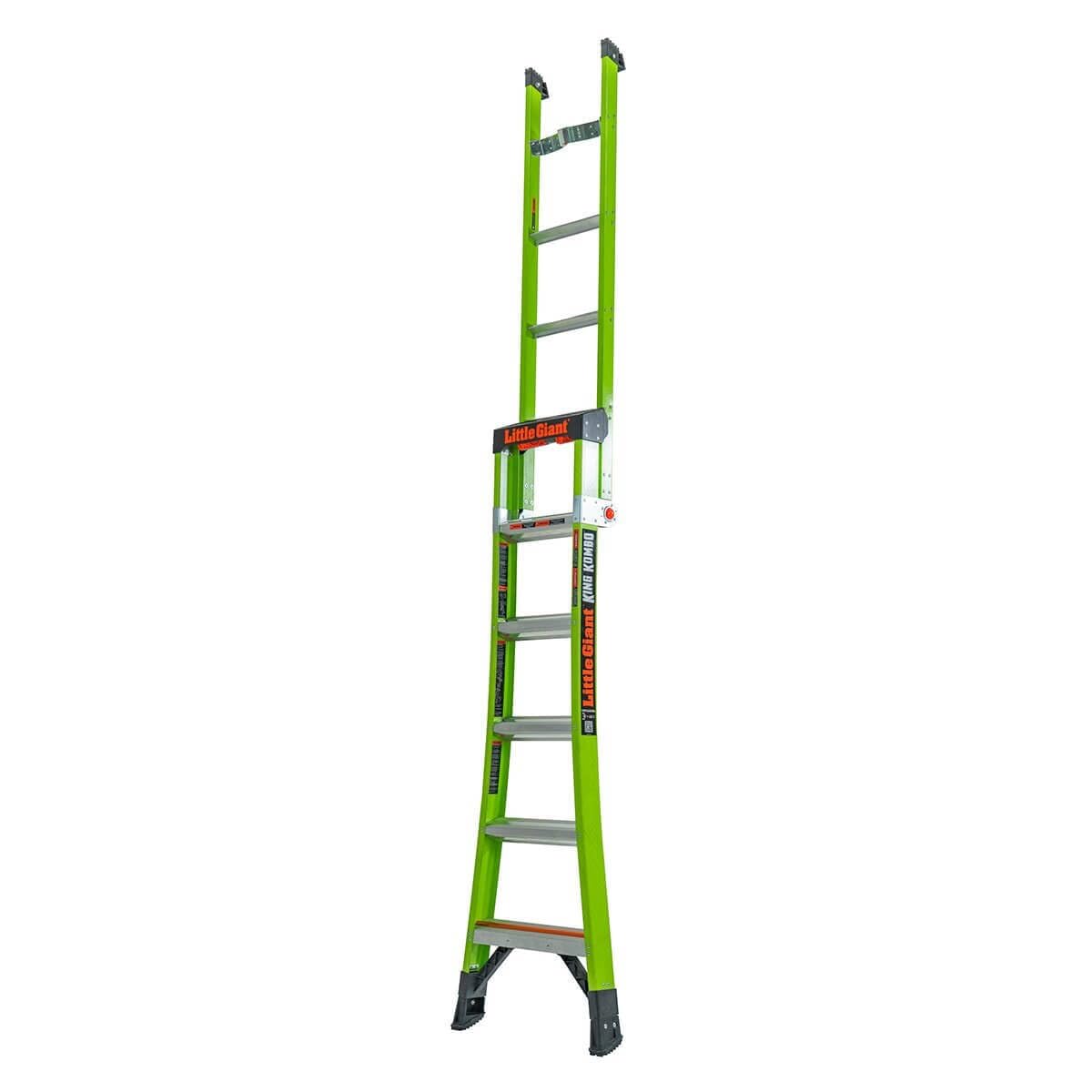 Little Giant King Kombo - Escalera 3 en 1 de 5+4 peldaños con Almohadilla giratoria, Color Verde 13580