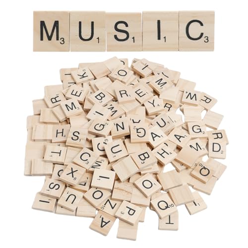 eModwey 200Pcs Lettere di Legno A-Z e Numeri per Giochi Educativi, Artigianato e Regali, Lettere in Legno per Apprendimento e Ortografia, Dimensioni 20 x 18 x 4mm