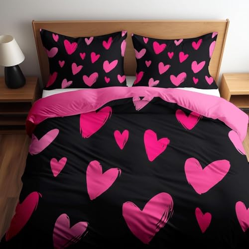 Funda Nordica Cama 90 Juvenil Corazón 3D