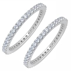 2-Pack Simulated Diamond (White Gold)