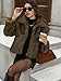 ELLEVEN Faux Fur Jacket Coat Women Winter Fluffy Warm Cropped Overcoat Furry Fuzzy Plush Shaggy Cardigan Casual Sexy Fashion Lapel Collar Long Sleeve Hidden Hooks Pockets Golden Brown Small