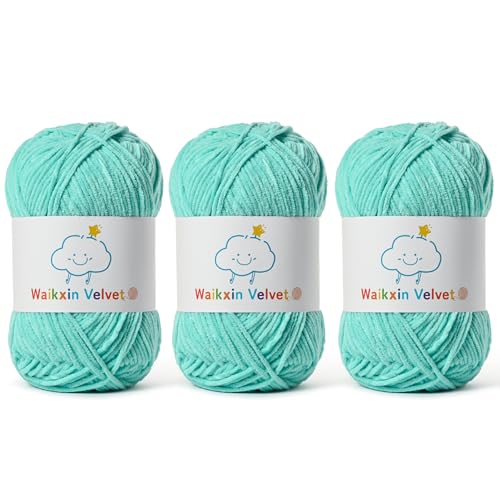 3 Pack Fluffy Chenille Yarn for Crocheting，Baby Yarn for Crocheting