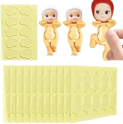120pcs Clear Adhesive Tape for Sonny Baby, Compatible with Sonny Angel, Removable Mini Figure Clear Glue Sticky Putty for Sonny Doll, Fit Sonny Baby Adhesive Tape Replacement (12pcs-09)