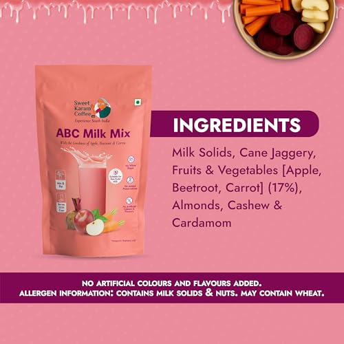 Image of Sweet Karam Coffee ABC & Ragi Hot Chocolate Milk Mixes - Pack of 2(250g Each) | No Preservatives | Natural Superfood with Cane Jaggery | Rich in Fiber & Vitamins | Perfect drink for Kids & Adults