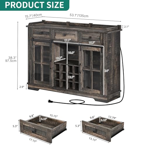 Yitahome53farmhousecoffeebarcabinetkitchensideboardbuffetcabinetstoragewith3drawersstoragecabinetandglassslidingbarndoorforkitchenlivingroomdarkrusticoak Urban Country Home Decor Yitahome 53 farmhouse coffee bar cabinet kitchen sideboard buffet cabinet storage with 3 drawers storage cabinet and glass sliding barn door for kitchen living room dark rustic oak urban country home decor