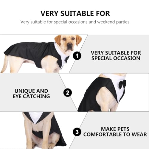Traje formal con moño para perros talla L miniatura 7