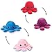 Peluche di Polpo Reversibile, Simpatica Bambola di Polpo a Doppia Faccia, Polpo Creativo appositamente Progettato per i Bambini (2- rosso viola/blu rosa)