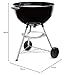 Weber Bar-B-Kettle Charcoal Barbecue/Porcelain-Enamelled Lid & Bowl, 57 cm Cooking Surface, Ash Collection Tray, Tripod Stand and Wheels, Black/Silver