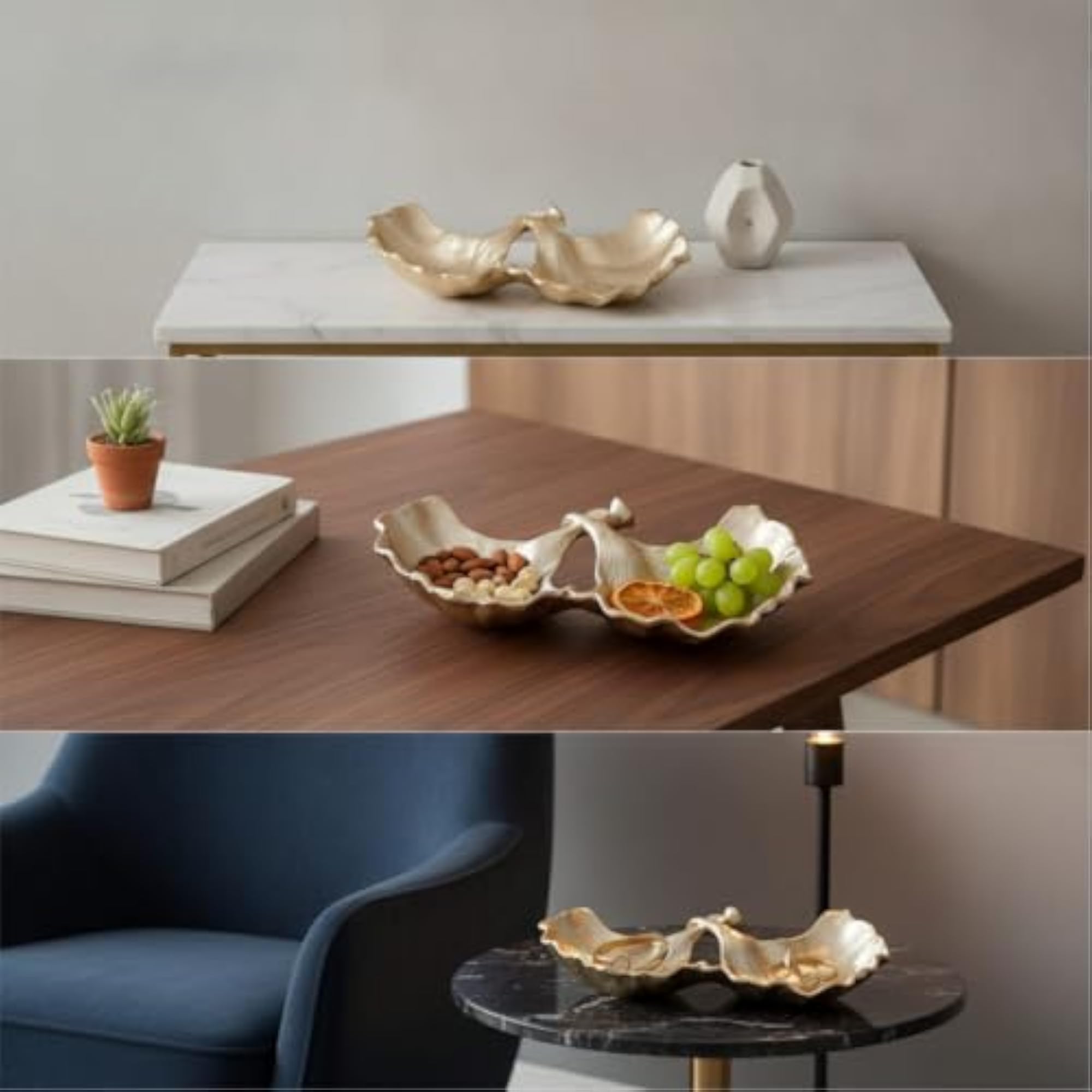 Textured Metal Leaf Tray, Sculpted Leaf Design