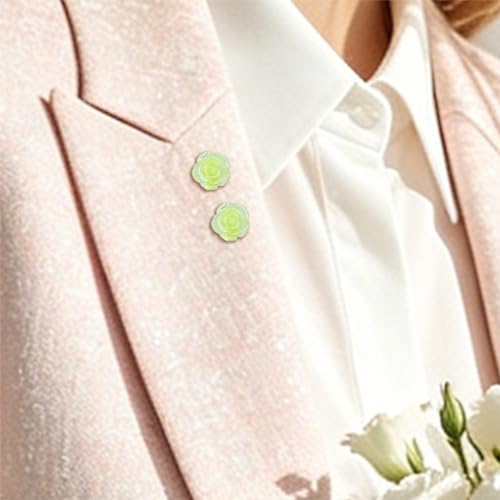 Image of 20 Pcs Enamel Rose Flowe Brooches Pins for Women Colorful Floral Brooch Flower Lapel Pin Badge Crafts Breastpin Jewelry Gift for Women Men Clothing Bags Backpacks Jackets Hat