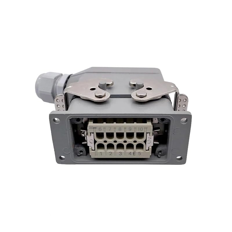 Heavy Duty Connectors HDC-HE-010-1/2/3/4 F/M 10pin 16A Screw Connection Industrial Rectangular Aviation Connector Plug(Hdc-he-010-1)