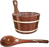 SudoreWell® Saunakübel aus Red Cedar 4,0 l inkl. Einsatz plus Saunakelle