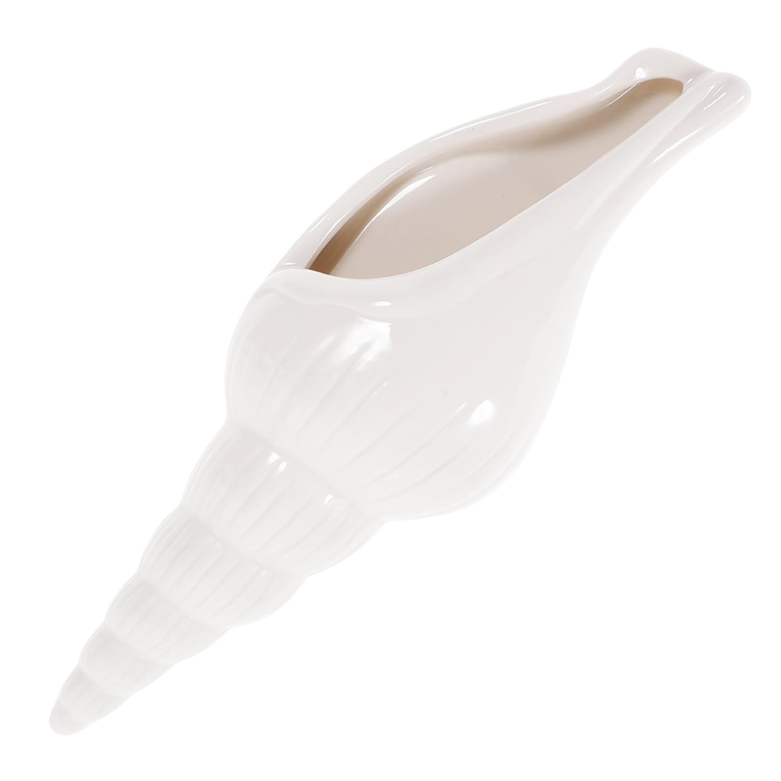 Keramik Wandvase in Weiß, Muschelform, Modell Nx0046a