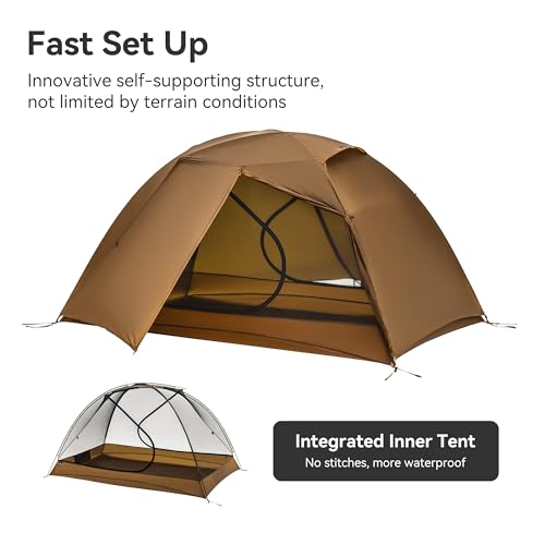 Carpa para camping para 2 personas, tipo domo, ligera y resistente miniatura 4