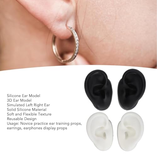 3D Silicone Ear Model, 2 Pair Ear Piercing Kit - Image 2