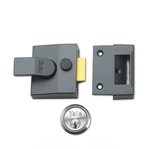 Yale Yal85Dmgsc Chiusura Notturna A Scatto, Alta Sicurezza Con Deadlock Automatico, Grigio Metallizzato Scuro/Cromato, 40 Mm