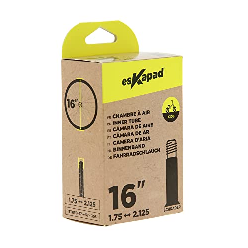 esKapad Inner Tube 16 Inches x 1.75 to 2.125 cm Schrader Valve Children's Unisex Youth Black, 16 pouces x1,75 à 2,125 - Image 4
