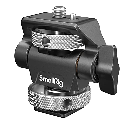 (Nueva Versión) SMALLRIG Camera Monitor Mount con Adaptador de Cold Shoe, Soporte Monitor Ajustable con Giro de 360°e Inclinación de 180°con Tornillo de Mariposa para Ajustar la Tensión - 2905B