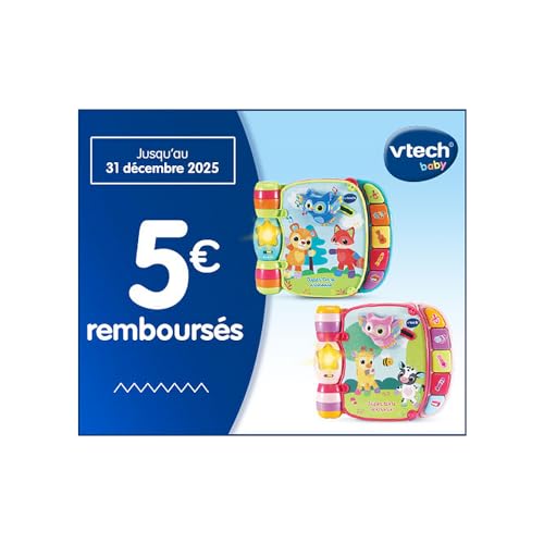 VTech - Super Livre Enchanté des Baby Loulous Rose, Livre interactif Bébé - 6 /36 Mois - Contenu en Français