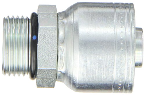 Image of Aeroquip 1AA12MB12 Carbon Steel Global TTC (Thru the Cover) Crimp Hose Fitting Male Boss O-Ring, Straight, 3 /4 inch Hose ID, 1-1 /16 inch - 12 Thread