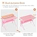 ODK Small Desk, 27.5 Inch Small Computer Desk for Small Spaces, Compact Desk with Storage, Tiny Desk Study Desk with Monitor Stand for Home Office, Pink