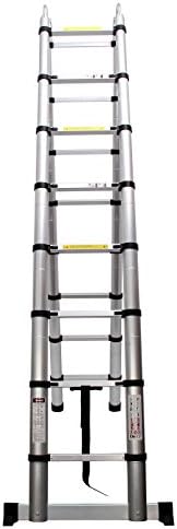 5M / 2.5M+ 2.5M Foldable Ladders A Frame Stainless Steel Extendable Extension 16 Steps150kg Max. Capacity Multipurpose Climb Ladder Portable Loft Attic for Business Home Work DIY Builder