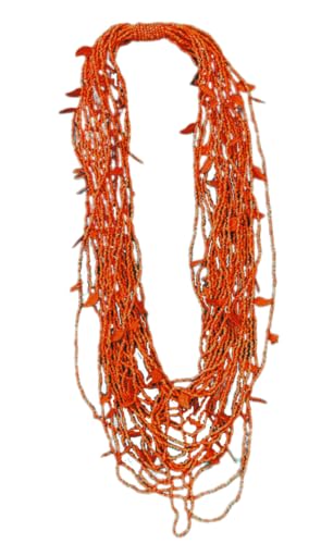 Miro Travel Wear Antica Sartoria Corales 730 Collar Mujer Con Cuentas De Resina Estilo Bohemio, Cuentas De Colores Con Colgantes Mujer Collares Para Mujer Amigo Invisible (Naranja)