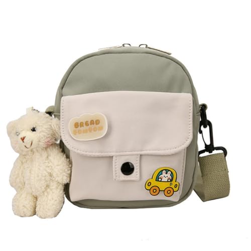 Cute Crossbody Bag for Women, Kawaii Shoulder Bag Purse with Pins and Cute Bear Pendant