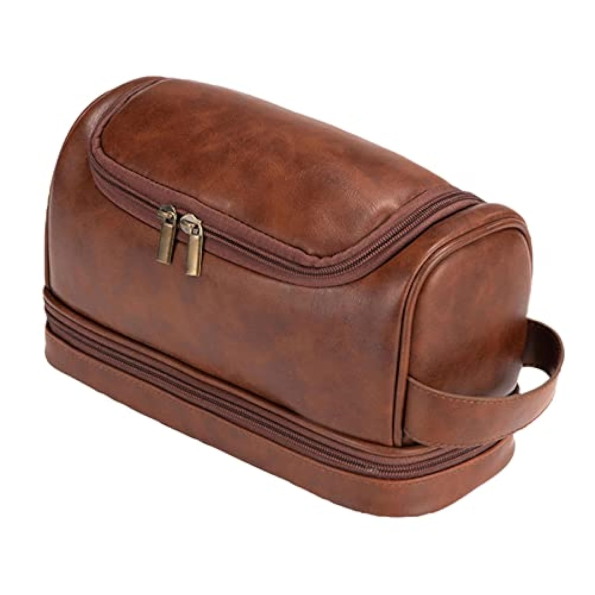 Lightweight Portable PU Leather Toiletry Bag for Travel