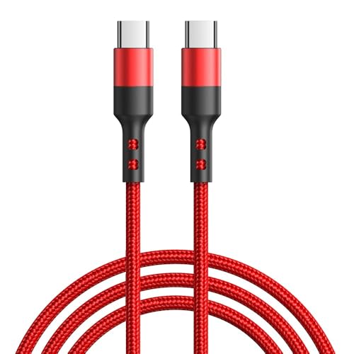 PD 100W USB C - Type C �P�[�u���A2m ���C���[�f�[�^�N�C�b�N QC 3.0 4.0 �R�[�h�p(Red,1m)