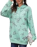 Photo Gallery rmcms felpe da donna con grafica dinosauro carino girocollo manica lunga casual pullover allentato top leggero autunno camicie, colore: verde fagiolo., large Photo Gallery rmcms felpe da donna con grafica dinosauro carino girocollo manica lunga casual pullover allentato top leggero autunno camicie, colore: verde fagiolo., large