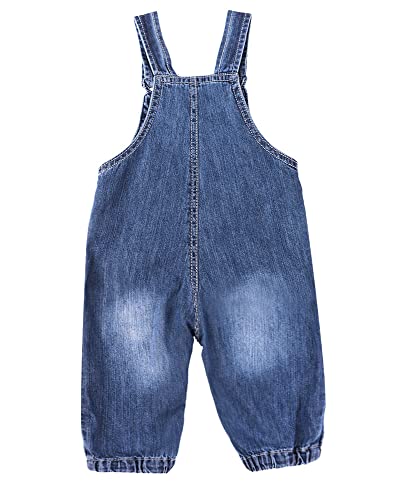 Zl Magic Baby & Little Girls Embroidery Soft Bib Denim Overalls Washed Jumpsuits Jeans (6-9 Months, Butterfly & Flower 02) #TOP1