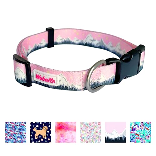 Woballe Classic Pet Collar, Adjustable, Durable, Comfortable, Small, Medium, and Large Dogs, Made of Washable Polyester with an Easy-to-Use Buckle Closure