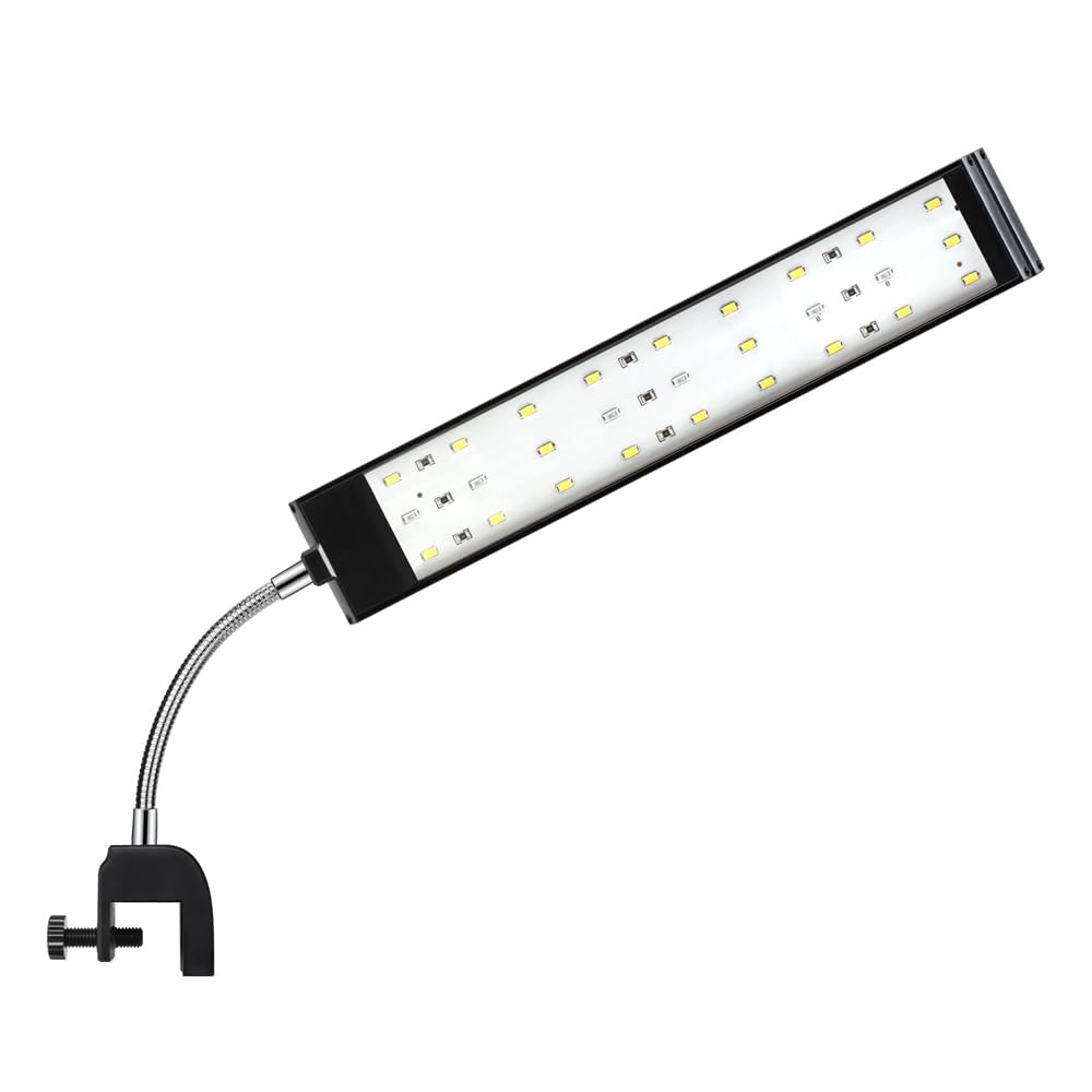 DaToo Aquarium Light Small LED Clip Light for Fish Tank 10W, 1 Yr Warranty