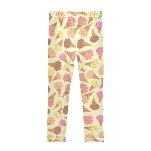 Colorful Ice Cream Girls Leggings,Workout Leggings for Girls Toddler Athletic Leggings Size for 3-10T2