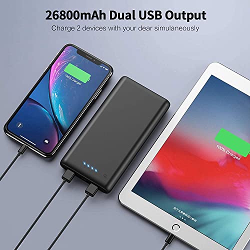 Qtshine HX160Y1 Portable Charger Power Bank 26800Mah,Ultra-High Capacity Safer External Cell Phone Battery Pack,2 Usb Output High Speed Charging Power Bank Compatible thumb #3