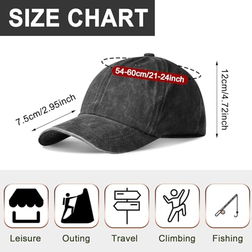 Image of Geyoga 7 Pieces Unisex Vintage Washed Distressed Baseball Hat Baseball Cap for Dad Twill Adjustable Hat