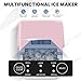 DUMOS Countertop Ice Maker with Handle, 26lbs/24H Portable Ice Machine, 9 Bullet Ice Cubes Ready in 6 Mins, Self-Cleaning, Quiet Compact Ice Maker for Home, Kitchen, RV, Camping, Pink