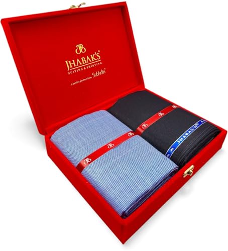Image of JHABAK'S Unstitched Cotton Blend Solid Shirt & Trouser Fabric - 2.25 m Shirt Cloth - 1.20 m Pant Piece