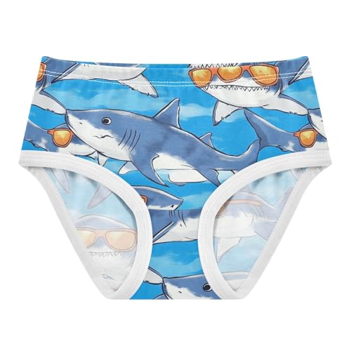 Wusikd Sharks Orange Girls' Underwear Cotton Sunglasses Girls Briefs Soft Toddler Underwear 2T