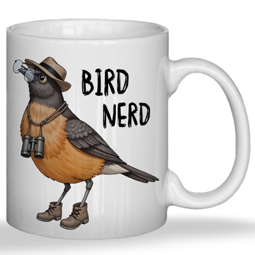 JINYO Funny Bird Nerd Mug, Bird Lover Watcher Gifts Coffee Cup, Birding Gifts Ceramic Coffee Tea Mug 11 oz