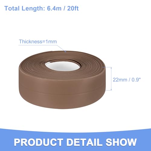 Image of Caulk Tape Sealant Strip - 2 Pack Self-Adhesive Caulking Tape for Kitchen Bathroom Toilet Wall Corner - PVC Bath Sealant Strip - (0.9-inch x 20-ft Brown)