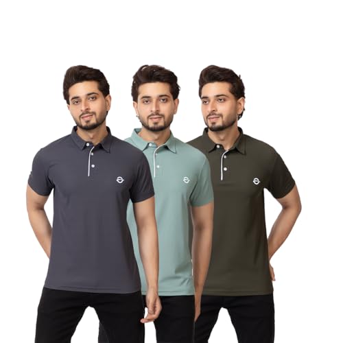 Image of OSCILLATE Summer Casual Wear Polycotton Polo Tshirt || Collared Neck Half Sleeve Solid T-Shirt for Men