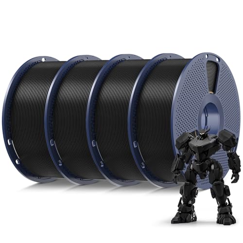 Image of SUNLU 4kg PLA 3D Printer Filament Bundle, Neatly Wound PLA Filament 1.75 mm, Dimensional Accuracy + /- 0.02mm,Good Vacuum Packaging Filaments,4kg in Total,1kg per Spool,4Black