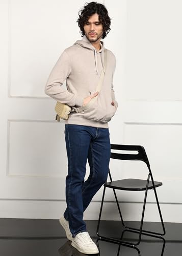 Image of Alan Jones Clothing Men's Solid Hooded Sweatshirt | Drawstring Hood, Kangaroo Pocket, Ribbed Hem | Regular Fit | Sizes S-5XL | Multiple Colors