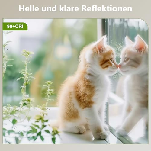 CROWNSHOP Bathroom Mirror with LED Lights (60X45cm) - Smart Wall Mounted Asymmetrical LED Bathroom Mirror with Anti-Fog & 3 Colour Temperatures | Dimmable Touch Control | IP54 Waterproof - Cosy Home Interiors CROWNSHOP Bathroom Mirror with LED Lights (60X45cm) - Smart Wall Mounted Asymmetrical LED Bathroom Mirror with Anti-Fog & 3 Colour Temperatures | Dimmable Touch Control | IP54 Waterproof - Image 5