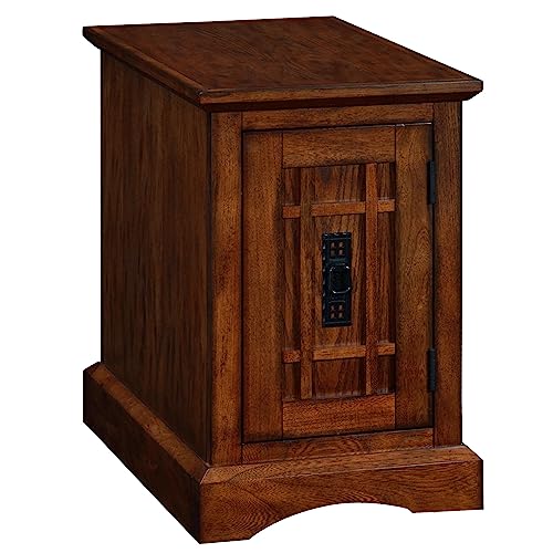 Image of Leick Home Mission Cabinet End Table, 15 inch, Mission Oak