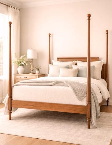 Image of Highland Manor Wood Products Melrose Ball Finial 2 7 /8 inch x 2 1 /8 inch Wide - Unfinished Wooden Finials for Indoor Use - Perfect for Staircases or Bed Posts (Pine) (4 Finials)